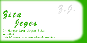 zita jeges business card